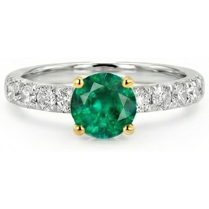 Natural Real ( Not Lab Grown ) Casual Gemstone Ring Womens Green Emerald GIA Diamond Jewelry