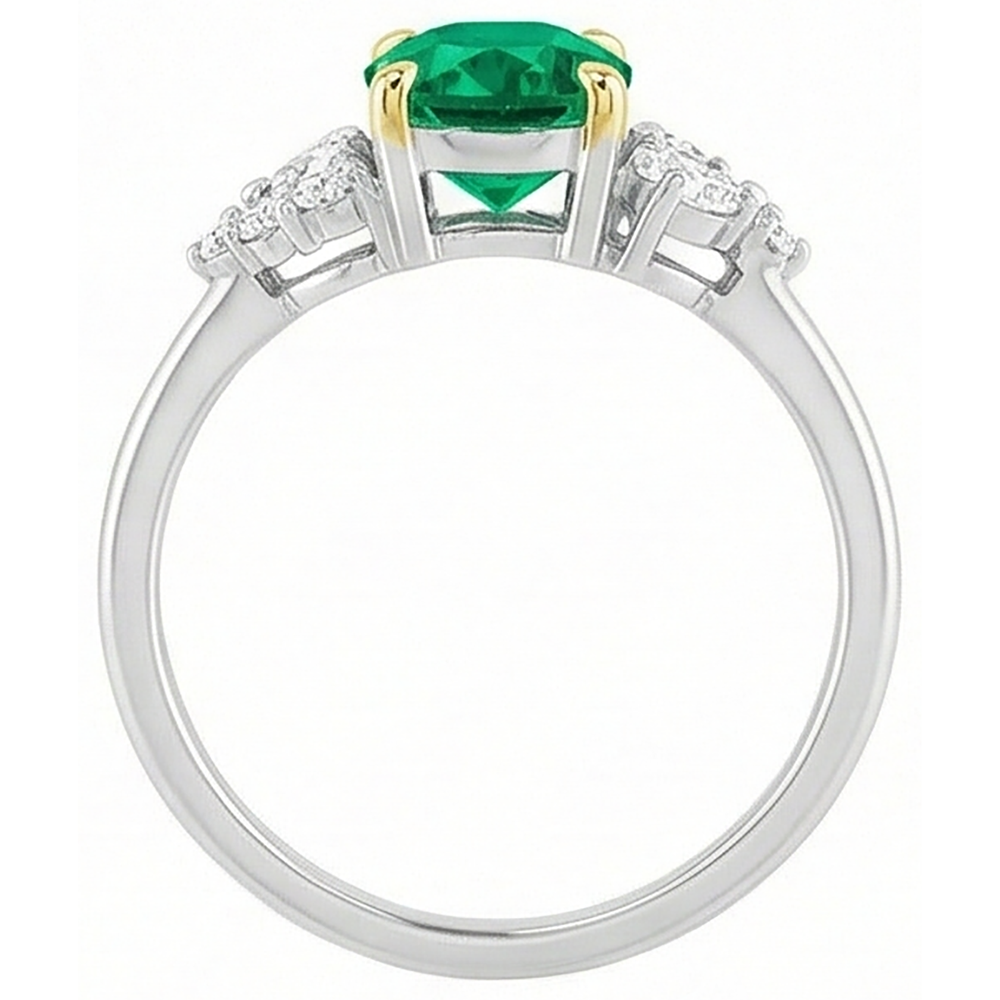 Natural Real ( Not Lab Grown ) Casual Green Emerald GIA Ring Dainty Women Jewelry