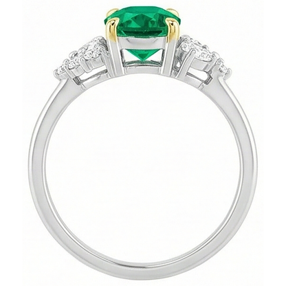 Natural Real ( Not Lab Grown ) Casual Green Emerald GIA Ring Dainty Women Jewelry