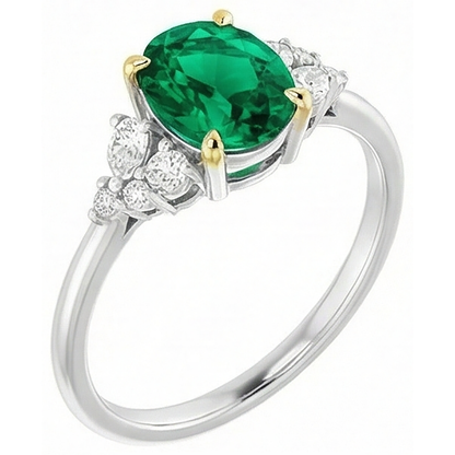 Natural Real ( Not Lab Grown ) Casual Green Emerald GIA Ring Dainty Women Jewelry