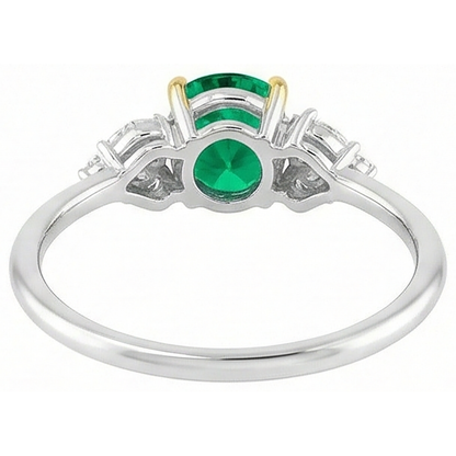 Natural Real ( Not Lab Grown ) Casual Green Emerald GIA Ring Dainty Women Jewelry