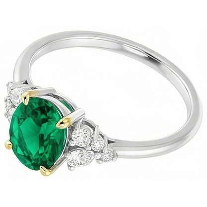 Natural Real ( Not Lab Grown ) Casual Green Emerald GIA Ring Dainty Women Jewelry