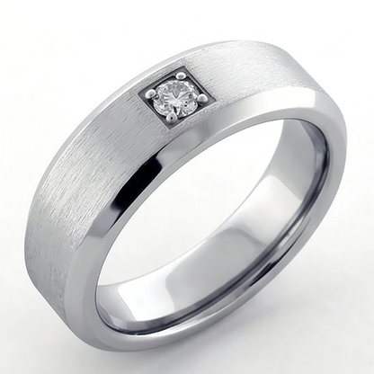 Casual Mens Lab Grown Diamond Ring Round Cut Pinky band