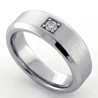 Casual Mens Lab Grown Diamond Ring Round Cut Pinky band