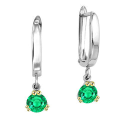 Casual Green Emerald Earrings Latch Backs