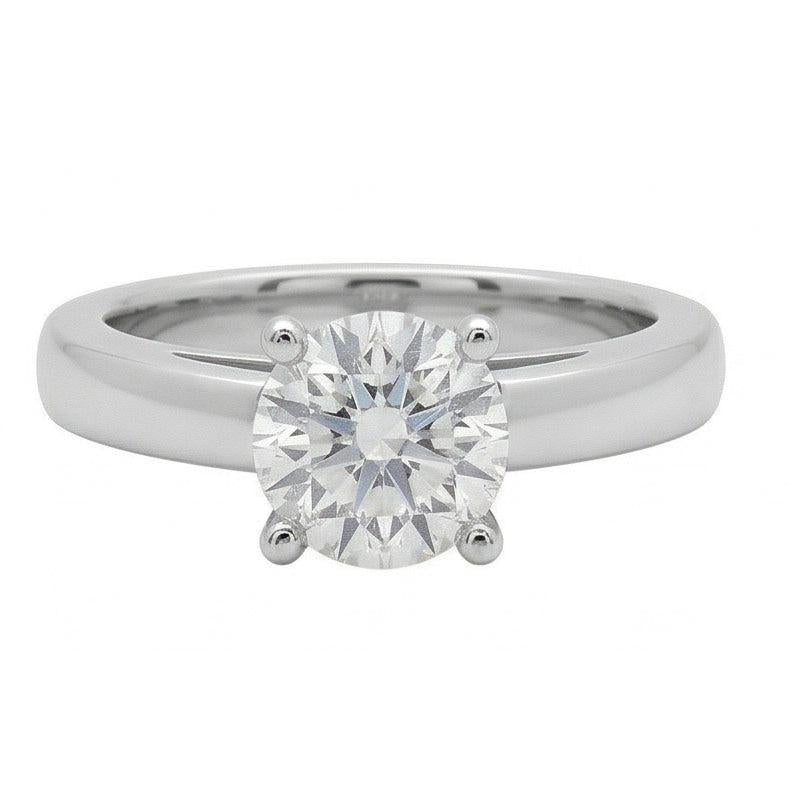 Cathedral Setting 3 Ct. Natural Earth Mined Diamond Solitaire Ring Solid White Gold