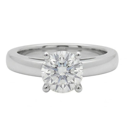 Cathedral Setting 3 Ct. Natural Earth Mined Diamond Solitaire Ring Solid White Gold