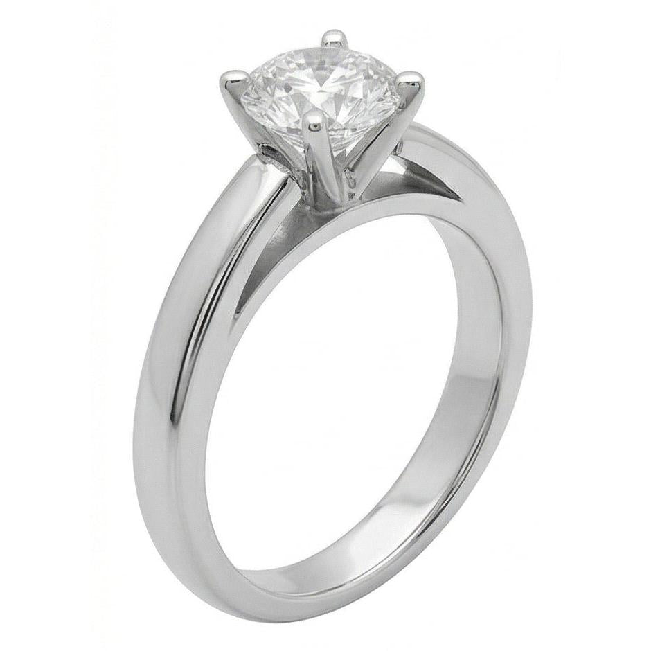 Cathedral Setting 3 Ct. Natural Earth Mined Diamond Solitaire Ring Solid White Gold