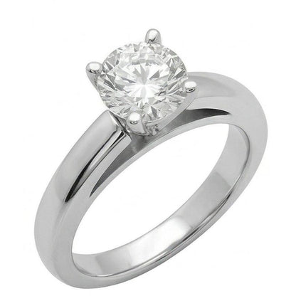 Cathedral Setting 3 Ct. Natural Earth Mined Diamond Solitaire Ring Solid White Gold