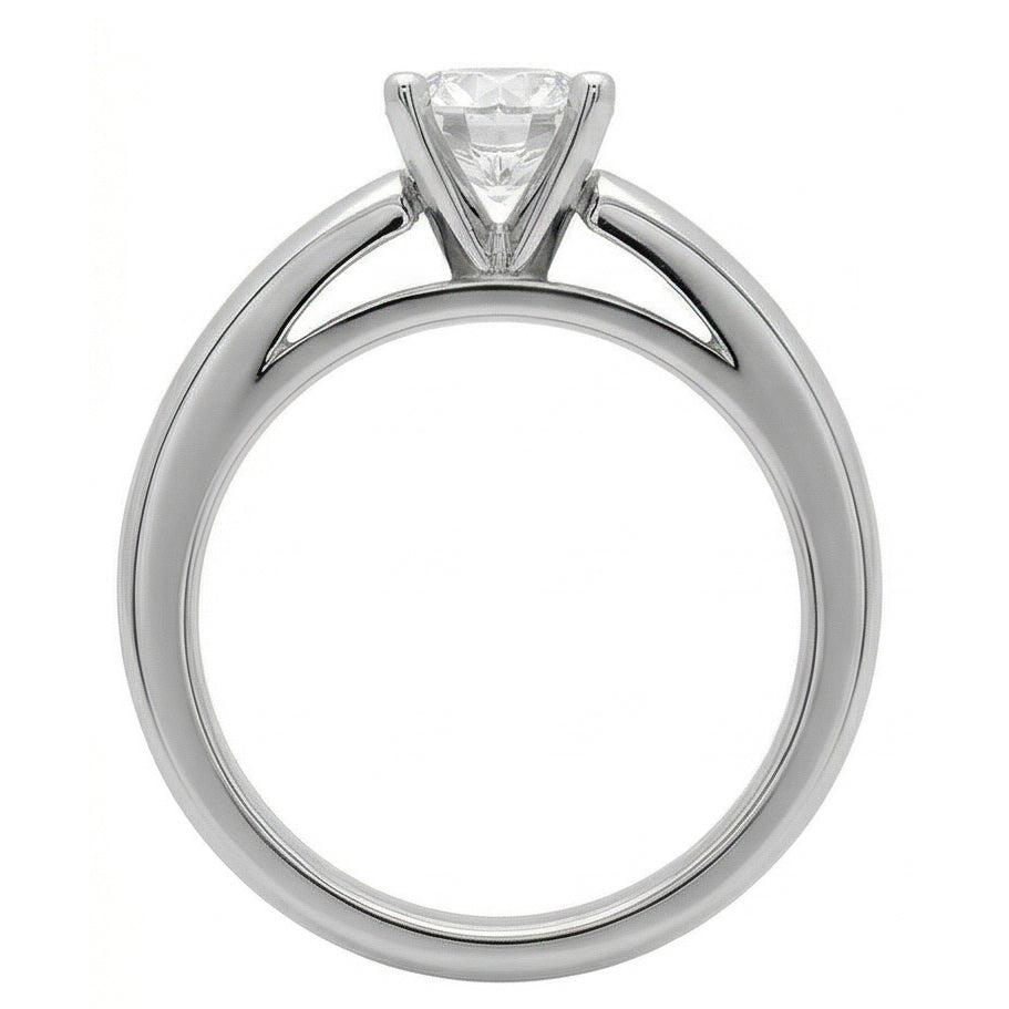 Cathedral Setting 3 Ct. Natural Earth Mined Diamond Solitaire Ring Solid White Gold