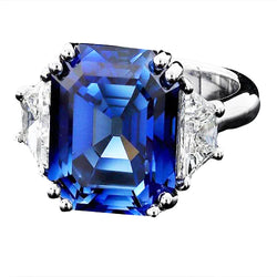 Celebrity Diamond Sapphire Engagement Ring