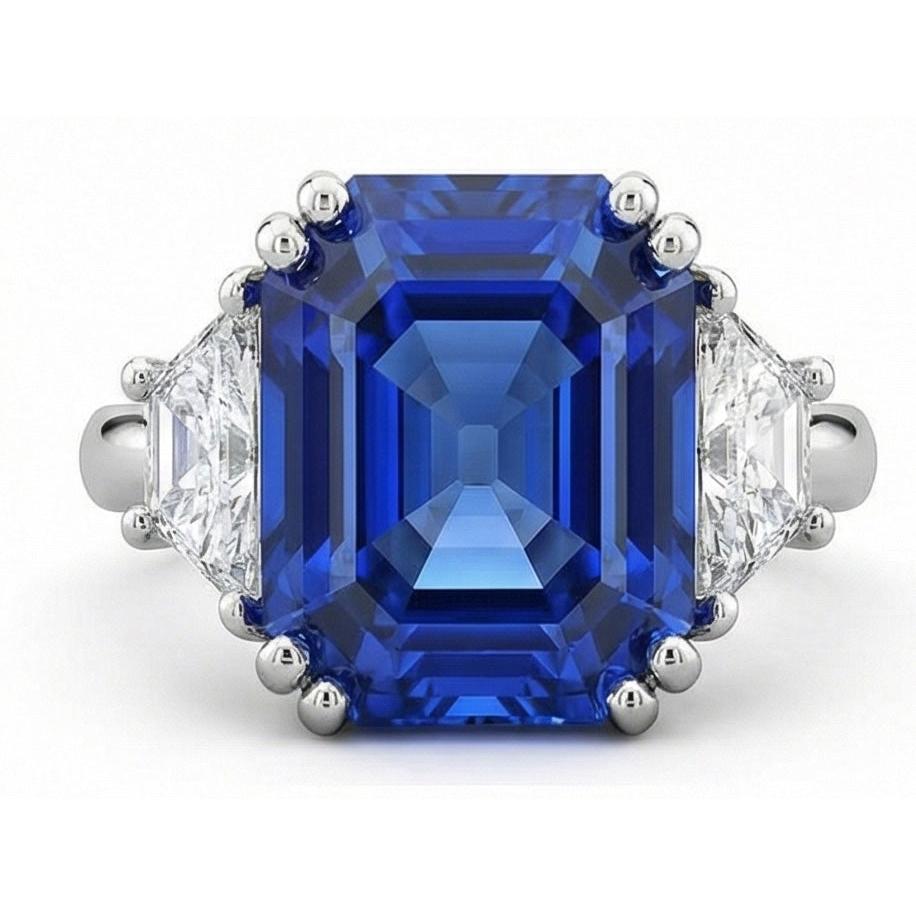 Celebrity Natural Earth Mined Diamond Sapphire Engagement Ring