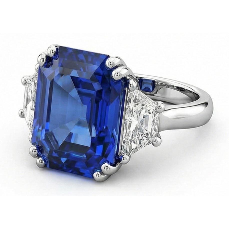 Celebrity Natural Earth Mined Diamond Sapphire Engagement Ring