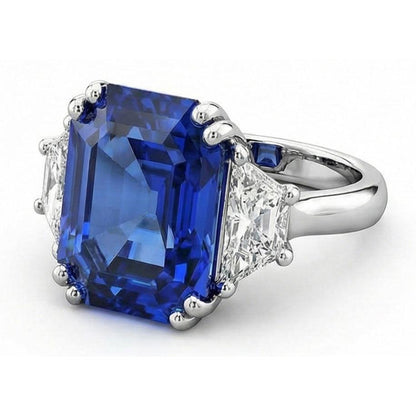 Celebrity Natural Earth Mined Diamond Sapphire Engagement Ring