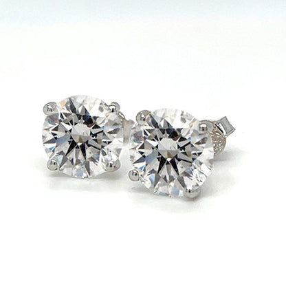 Certified Lab Grown Diamonds Women Studs Earrings 3.00 Carats White Gold 14K