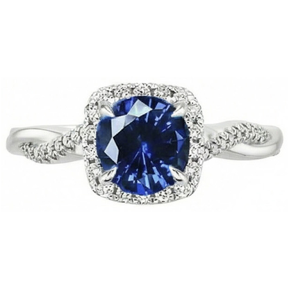natural round sapphire 3ct ring side angle