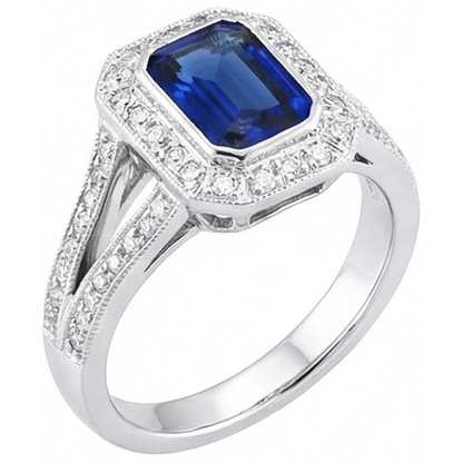 Ceylon Blue Sapphire Natural Earth Mined Diamonds 5.36 Carat Ring Gem-Stone New