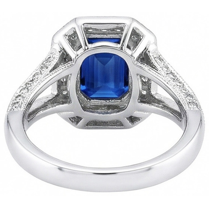 Ceylon Blue Sapphire Natural Earth Mined Diamonds 5.36 Carat Ring Gem-Stone New
