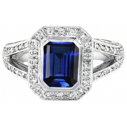 Ceylon Blue Sapphire Natural Earth Mined Diamonds 5.36 Carat Ring Gem-Stone New