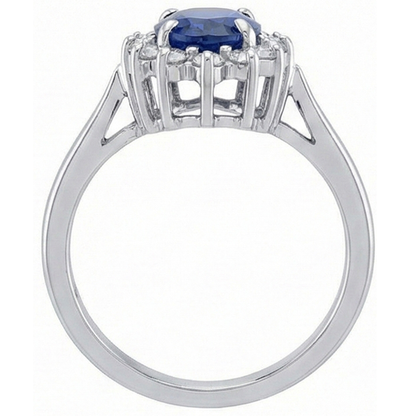 Ceylon Blue Sapphire Ring 4.70 Carat Natural Earth Mined Diamond Jewelry
