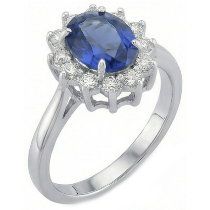 Ceylon Blue Sapphire Ring 4.70 Carat Natural Earth Mined Diamond Jewelry