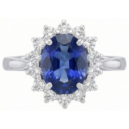Ceylon Blue Sapphire Ring 4.70 Carat Natural Earth Mined Diamond Jewelry