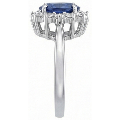 Ceylon Blue Sapphire Ring 4.70 Carat Natural Earth Mined Diamond Jewelry