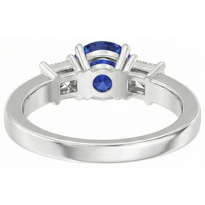 Ceylon Royal Blue Sapphire Natural Earth Mined Diamond Ring
