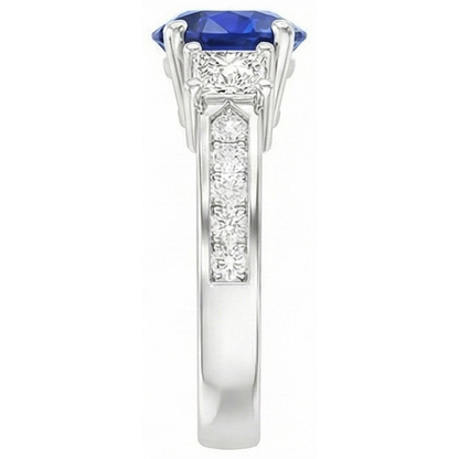 Ceylon Royal Blue Sapphire Natural Earth Mined Diamond Ring