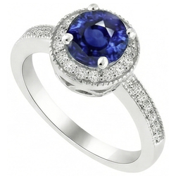 Natural Sapphire Ring 1.50ct - White Gold 14K