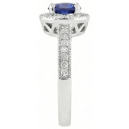 natural round sapphire 1.50ct ring profile view