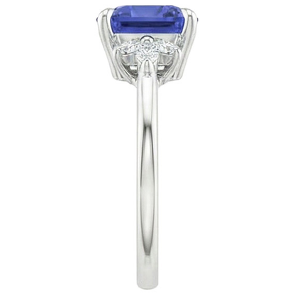 Ceylon Sapphire Marquise Natural Earth Mined Diamond Ring
