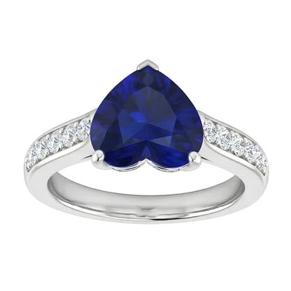 Ceylon Sapphire Natural Earth Mined Diamond Ring 4 Carats Tapered Shank Gemstone Jewelry