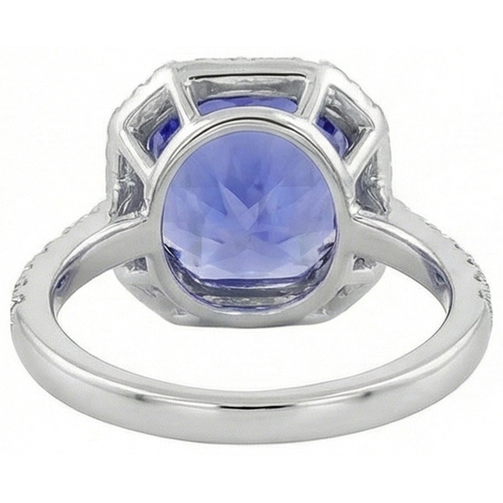 Ceylon Color Sapphire IGI CERTIFIED Diamonds 8 Carats Ring White Gold 14K