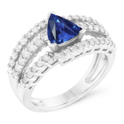 Ceylon Sapphire Ring With Natural Earth Mined Diamonds