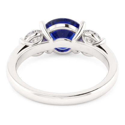 Ceylon Sapphire Ring With Natural Earth Mined Diamonds