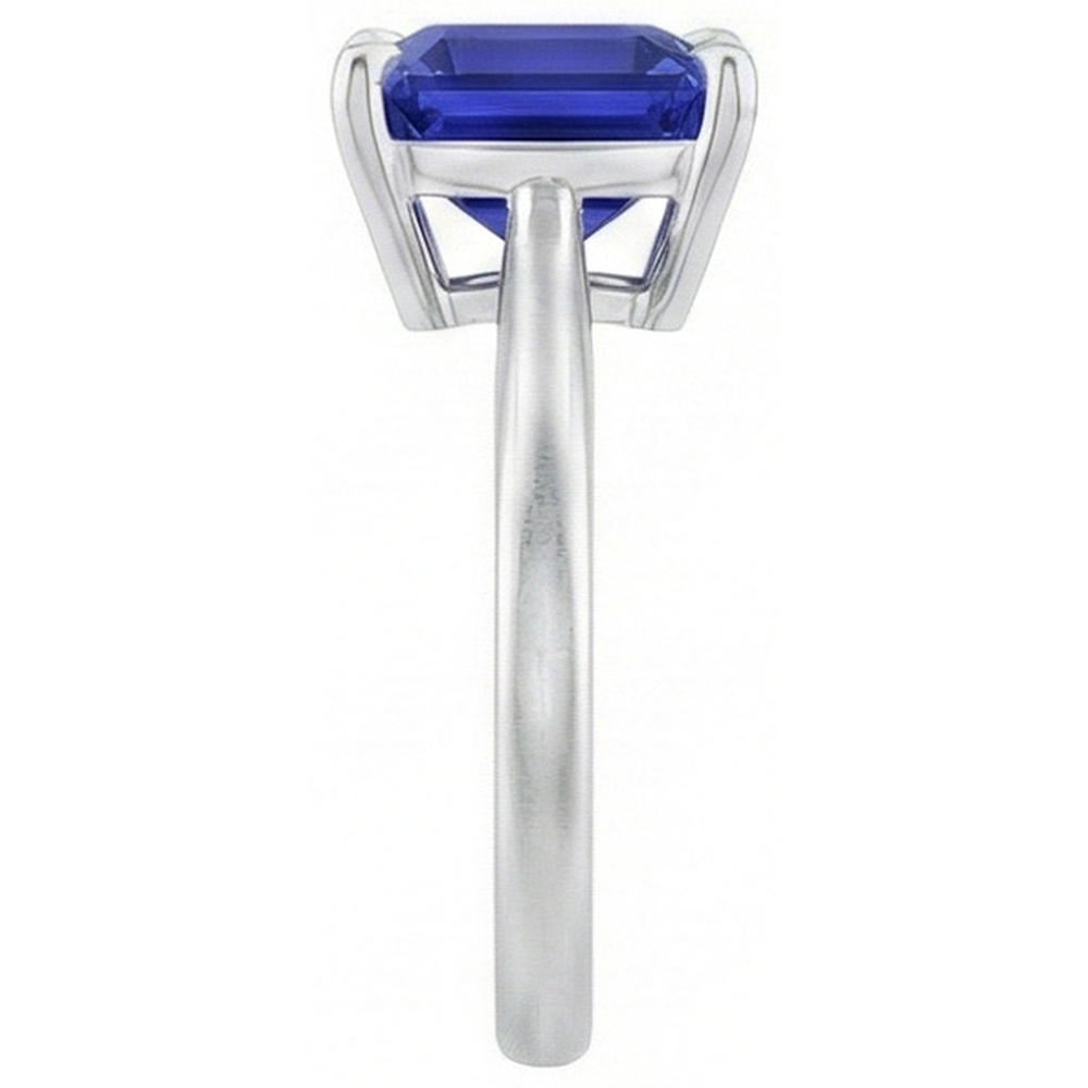 Natural Real ( Not Lab Grown )  Ceylon Sapphire Solitaire Ring Asscher Cut 2 Carats Women's Jewelry