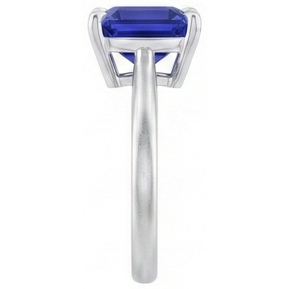 Natural Real ( Not Lab Grown )  Ceylon Sapphire Solitaire Ring Asscher Cut 2 Carats Women's Jewelry