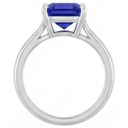 Natural Real ( Not Lab Grown )  Ceylon Sapphire Solitaire Ring Asscher Cut 2 Carats Women's Jewelry