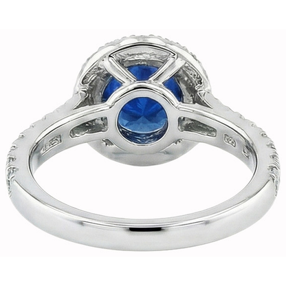 Ceylon Sapphire With Natural Earth Mined Diamonds Engagement Ring 3.90 Ct White Gold 14K