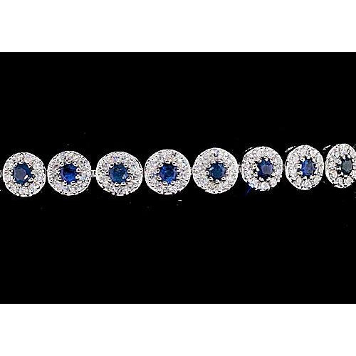 Ceylon Sapphire Tennis Bracelet Women Jewelry New