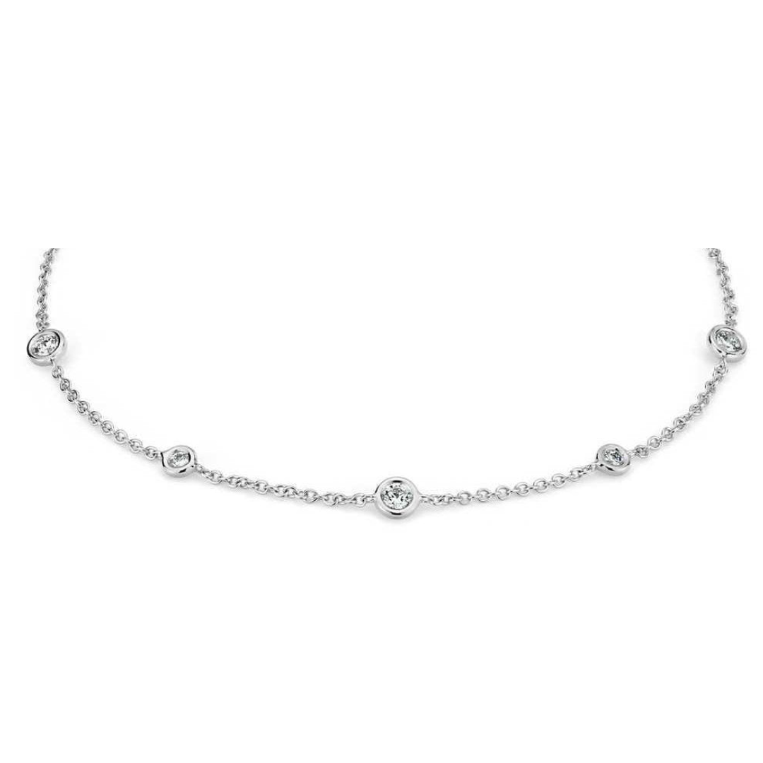 Chain Bracelet Lab Grown Diamond By The Yard Station White Gold 14K 3 Ct