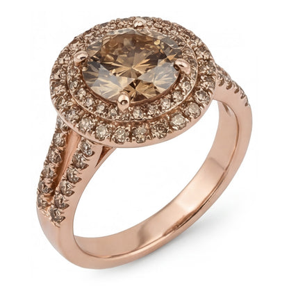 Champagne Desert Diamond Bridal Ring – Fine Diamond 4 ct 14