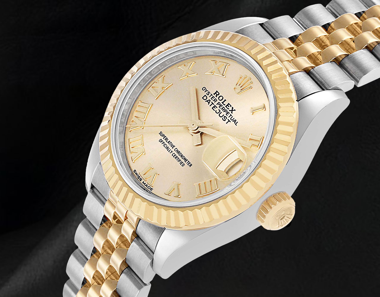 Rolex Datejust Roman Dial 28 mm Ladies Two Tone 279173 Watch