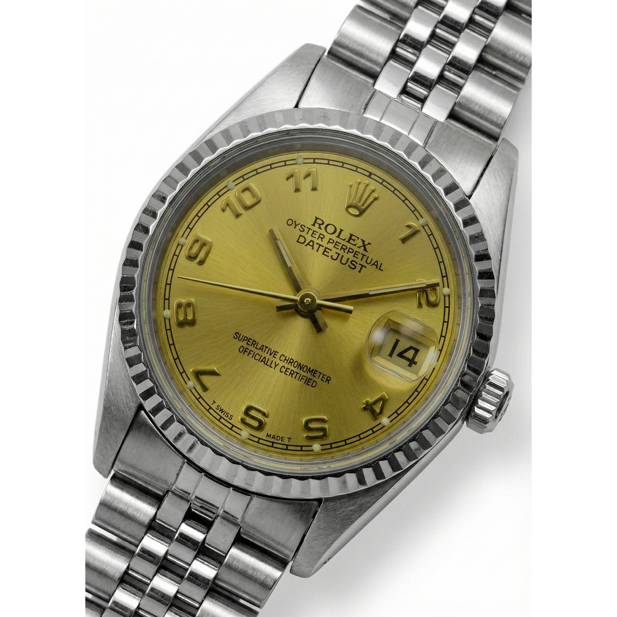 Champagne Arabic Dial Rolex Ss Datejust Lady Watch