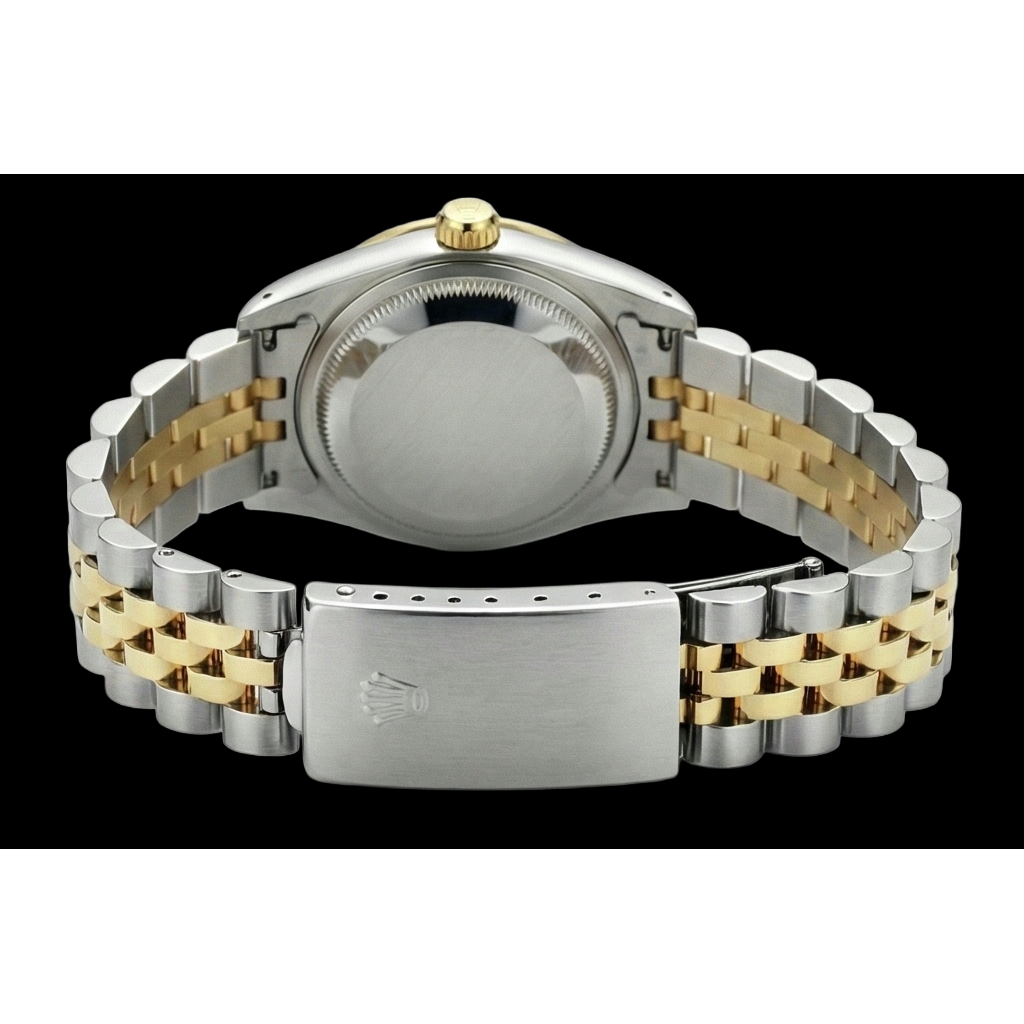 Champagne Arabic Ss & Gold Bracelet Rolex Date Just Watch