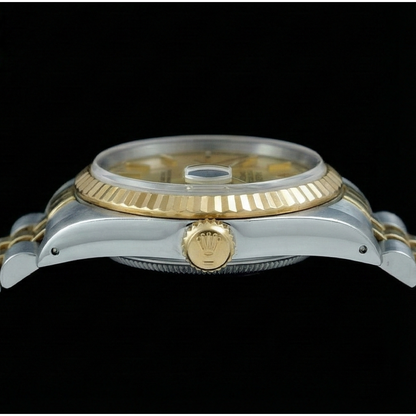 Champagne Stick Dial Datejust Ladies Rolex Ss & Gold Jubilee Role