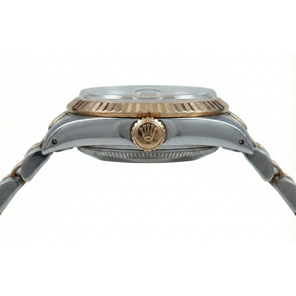 Champagne Stick Dial Rolex Date Just Ss & Yellow Women Watch