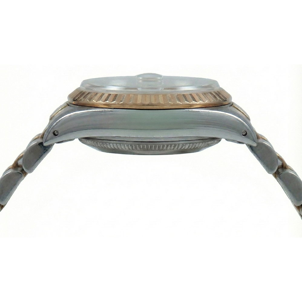 Champagne Stick Dial Rolex Date Just Ss & Yellow Women Watch