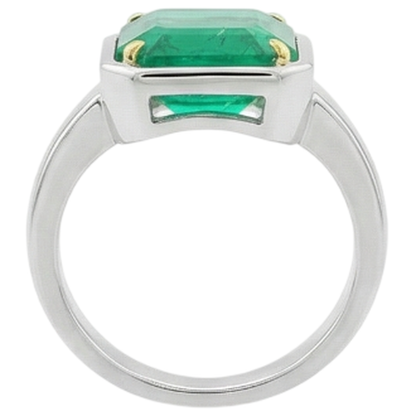 Natural Real ( Not Lab Grown ) Classic Emerald GIA Shape Solitaire Ring Green Emerald GIA Stone